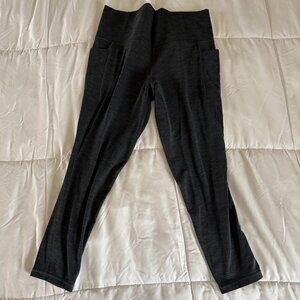 Athleta Gray Spacedye Salutation Stash High Rise 7/8 Legging, size L